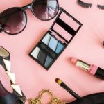 women cosmetics and fashion items isolated